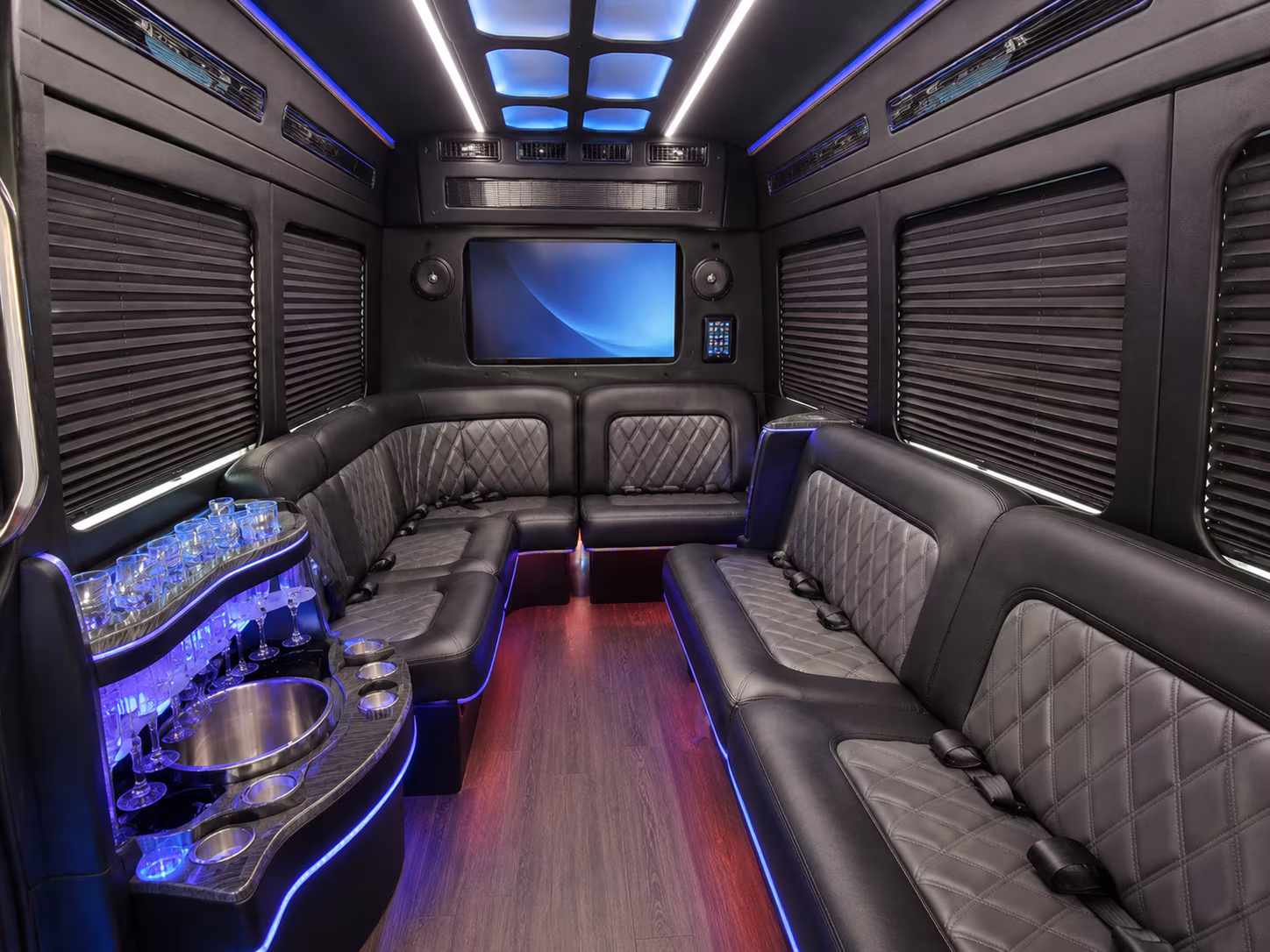 mount pleasant party bus interior